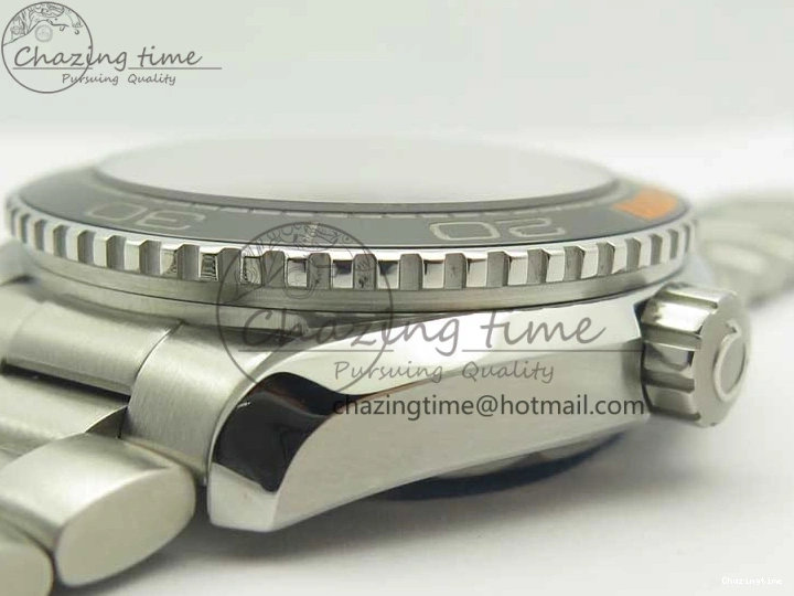 0420 Planet Ocean 43.5mm SS VSF 1:1 Best Edition Black Orange Bezel Black Dial on SS Bracelet A8900 Super Clone Breathable 8003